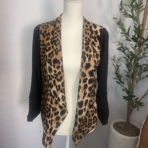 Women’s Leopard Print Open Front Blazer